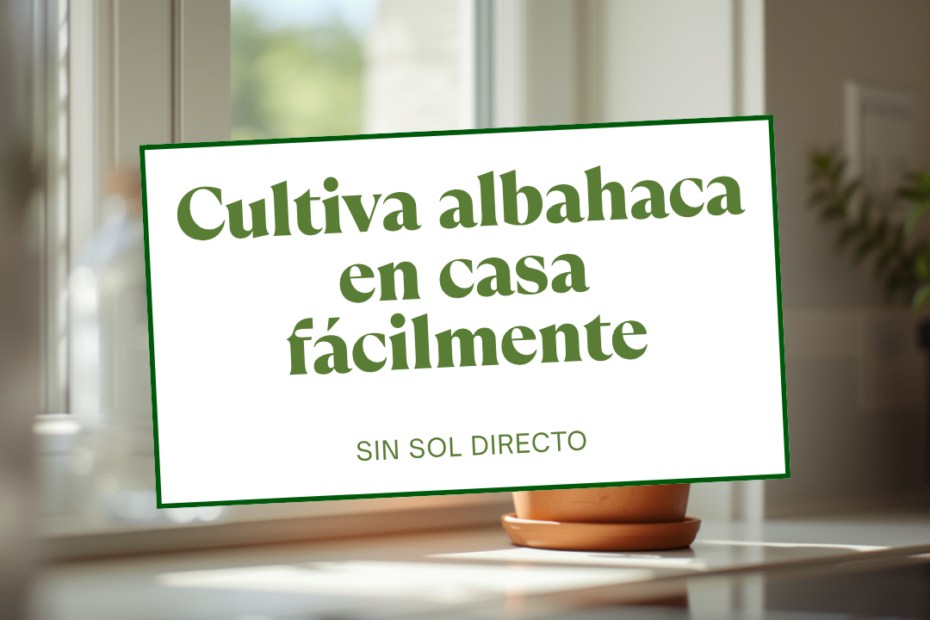 Cómo cultivar albahaca en casa sin sol directo (guía paso a paso)